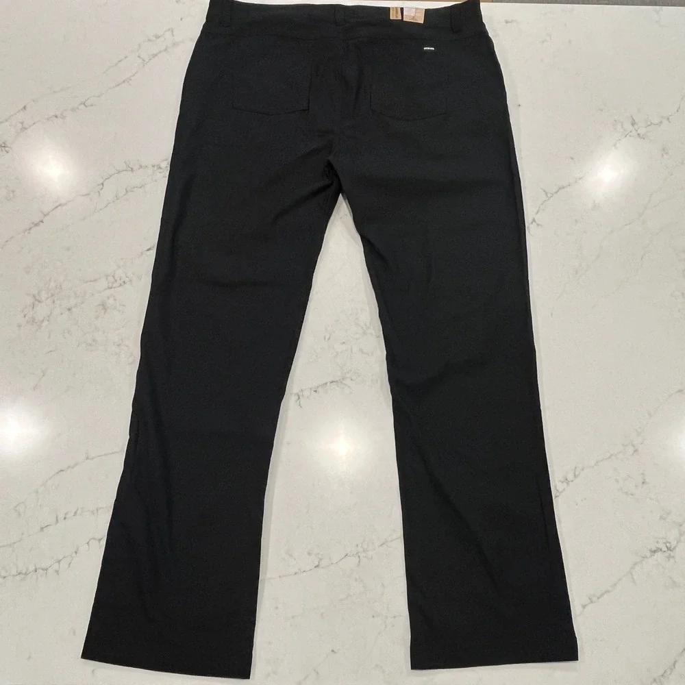 prAna NEW Brion Slim Pant II Mens 42x34 Black Water Repellent Hiking Gorpcore